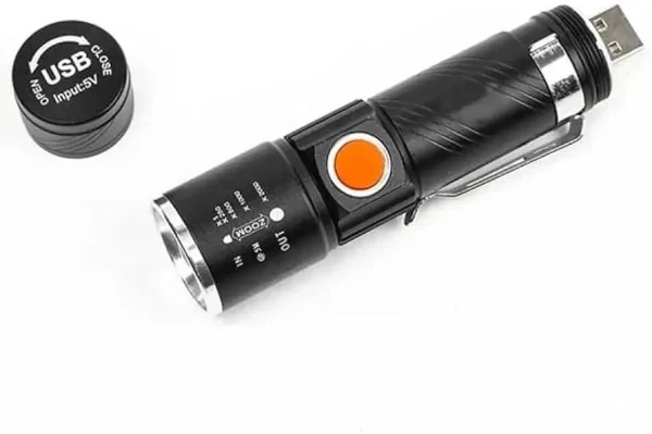 Mini Zoom USB Rechargeable Flashlight BL-616